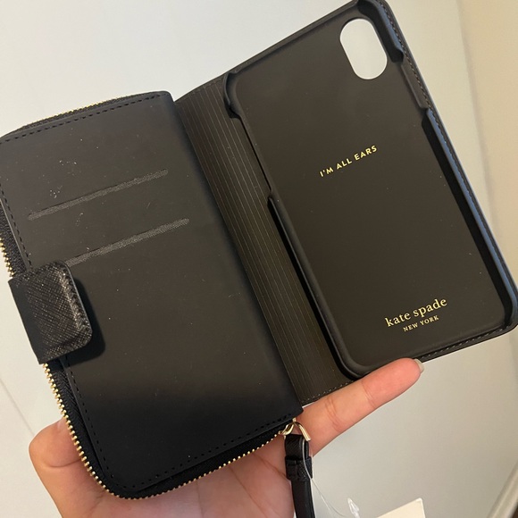 BLACK KATE SPADE PHONE CASE/ WALLET IPHONE X/XS - Picture 5 of 7